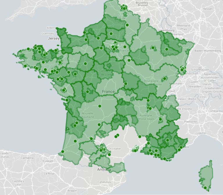 Carte des collectivités locales ouvertes